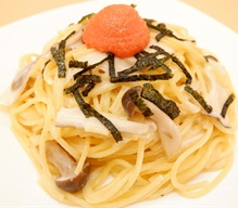 明太子ときのこのクリームソーススパゲッティ