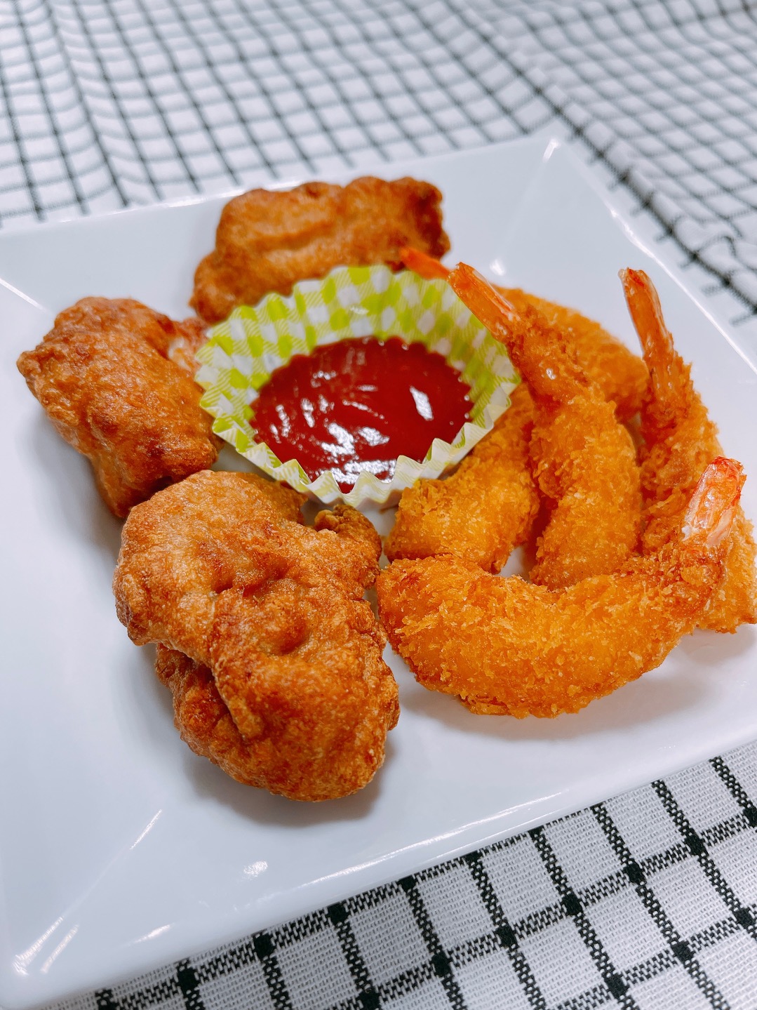 唐揚げ&プチエビフライ